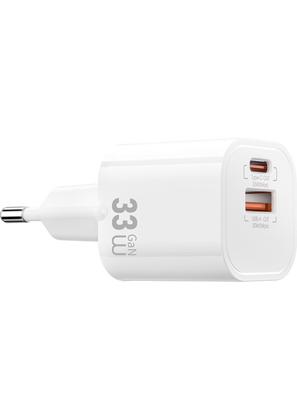 WI-G017 Cube Serisi Type-C Pd & Usb-A Gan Tech Pd Hızlı Şarj Mini Şarj Başlığı 33W Beyaz fırsatları