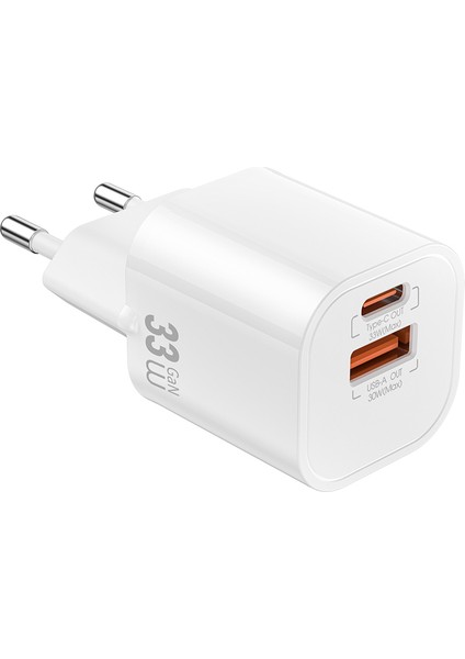 WI-G017 Cube Serisi Type-C Pd & Usb-A Gan Tech Pd Hızlı Şarj Mini Şarj Başlığı 33W Beyaz indirimleri