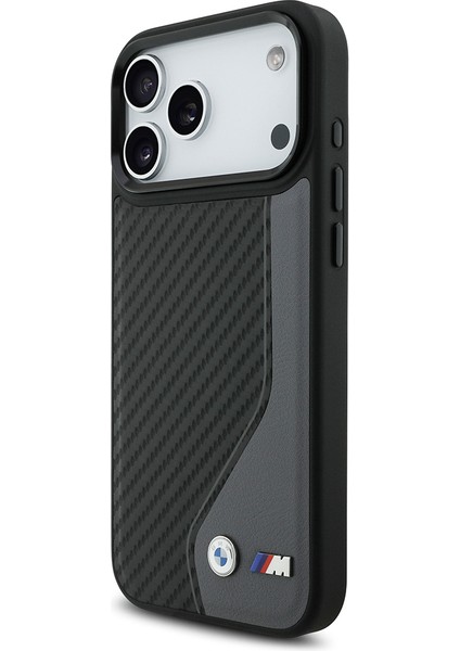 iPhone 17 Pro Max Uyumlu Kılıf Bmw Lisanslı M-Safe Şarj Metal Bmw ve M Logolu Pu Karbon Kapak Siyah fiyatları