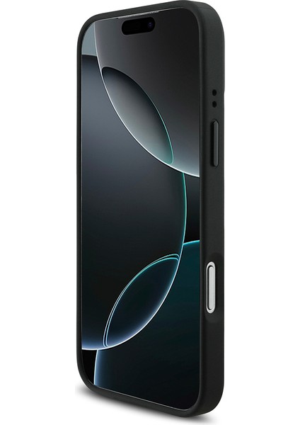 iPhone 17 Pro Max Uyumlu Kılıf Bmw Lisanslı M-Safe Şarj Metal Bmw ve M Logolu Pu Karbon Kapak Siyah