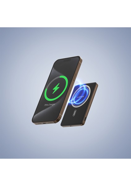 LP-PW003 Ultra Ince Hızlı Şarj Özellikli Wireless Powerbank 5000MAH 15W Gold