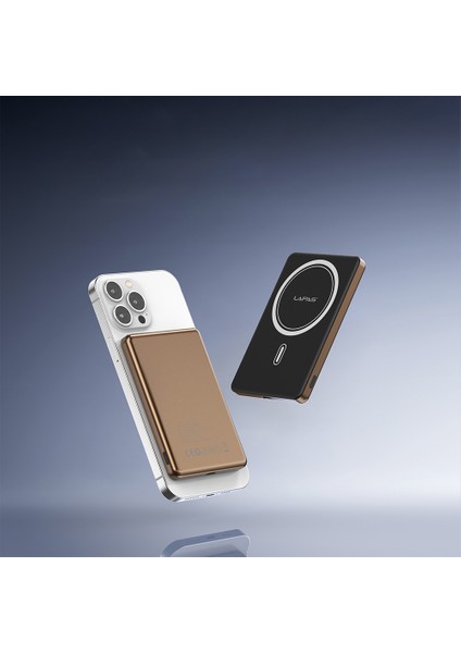 LP-PW003 Ultra Ince Hızlı Şarj Özellikli Wireless Powerbank 5000MAH 15W Gold
