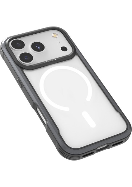 iPhone 17 Pro Uyumlu Kılıf M-Safe Şarjlı Airbagli Raptic Shield Serisi Şeffaf Arka Yüzey Kapak Siyah fiyatları