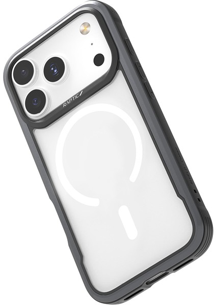 iPhone 17 Pro Uyumlu Kılıf M-Safe Şarjlı Airbagli Raptic Shield Serisi Şeffaf Arka Yüzey Kapak Siyah indirimleri