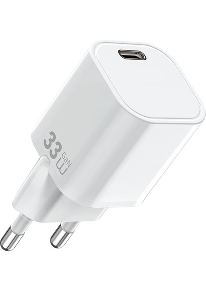 WI-G015 Cube Serisi Gan Tech Pd Hızlı Şarj Özellikli Mini Şarj Başlığı 33W Beyaz