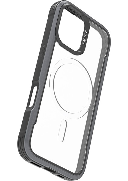iPhone 17 Uyumlu Kılıf M-Safe Şarjlı Airbagli Raptic Shield Serisi Şeffaf Arka Yüzey Kapak Siyah indirimleri