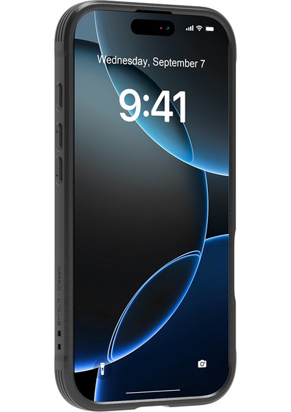 iPhone 17 Uyumlu Kılıf M-Safe Şarjlı Airbagli Raptic Shield Serisi Şeffaf Arka Yüzey Kapak Siyah