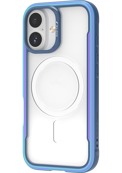 iPhone 17 Uyumlu Kılıf M-Safe Şarjlı Airbagli Raptic Shield Serisi Şeffaf Arka Yüzey Kapak Colorful