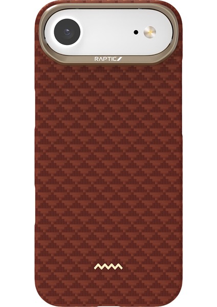 iPhone 17 Air Uyumlu Kılıf M-Safe Şarj Özellikli Raptic Aramid Skin Origin Serisi Kapak Kırmızı