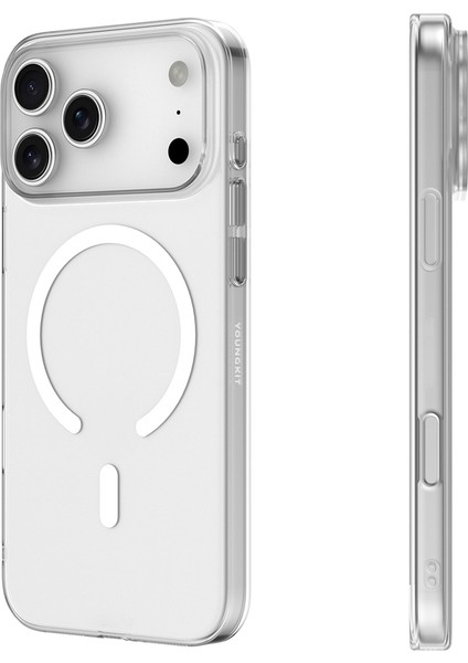 iPhone 17 Pro Uyumlu Kılıf M-Safe Şarj Özellikli Youngkit High Definition Serisi Kapak Şeffaf