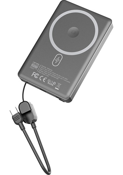 PW1005D Standlı Akıllı Saat Kablosuz Şarj Özellikli Wireless Powerbank 20W 10000MAH Siyah