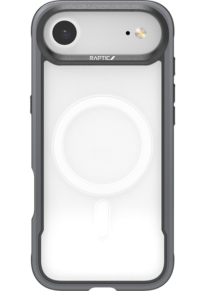 iPhone 17 Air Uyumlu Kılıf M-Safe Şarjlı Airbagli Raptic Shield Serisi Şeffaf Arka Yüzey Kapak Siyah