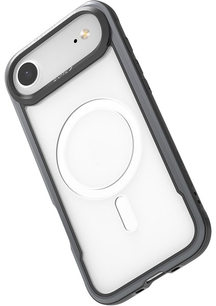 iPhone 17 Air Uyumlu Kılıf M-Safe Şarjlı Airbagli Raptic Shield Serisi Şeffaf Arka Yüzey Kapak Siyah indirimleri