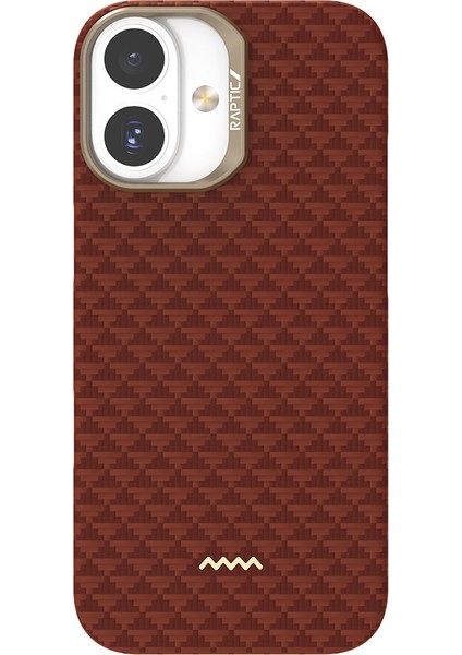 iPhone 17 Uyumlu Kılıf M-Safe Şarj Özellikli Raptic Aramid Skin Origin Serisi Kapak Kırmızı