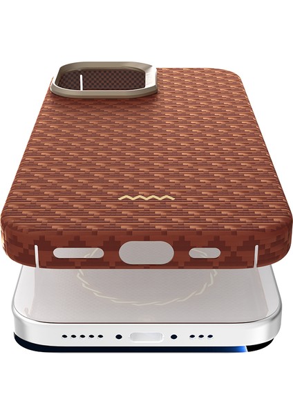 iPhone 17 Uyumlu Kılıf M-Safe Şarj Özellikli Raptic Aramid Skin Origin Serisi Kapak Kırmızı