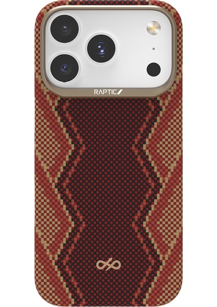 iPhone 17 Pro Uyumlu Kılıf M-Safe Şarj Özellikli Raptic Aramid Skin Bionic Serisi Kapak Kırmızı