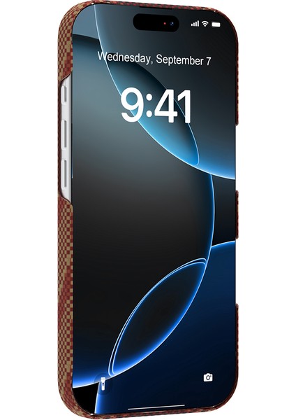 iPhone 17 Pro Uyumlu Kılıf M-Safe Şarj Özellikli Raptic Aramid Skin Bionic Serisi Kapak Kırmızı