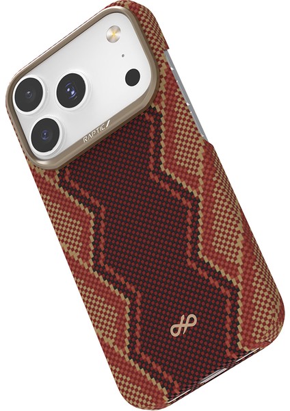 iPhone 17 Pro Max Uyumlu Kılıf M-Safe Şarj Özellikli Raptic Aramid Skin Bionic Serisi Kapak Kırmızı