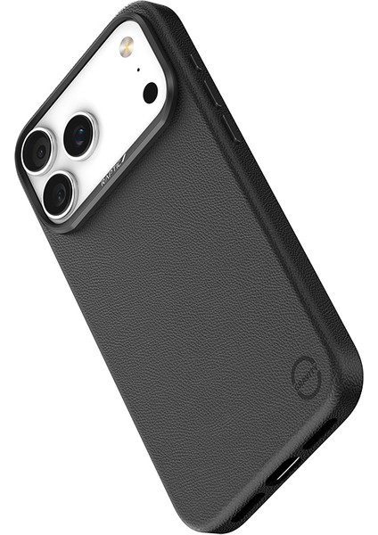iPhone 17 Pro Uyumlu Kılıf M-Safe Şarj Özellikli Polimerik Deri Raptic Urban Nano Kapak Siyah