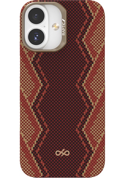 iPhone 17 Uyumlu Kılıf M-Safe Şarj Özellikli Raptic Aramid Skin Bionic Serisi Kapak Kırmızı