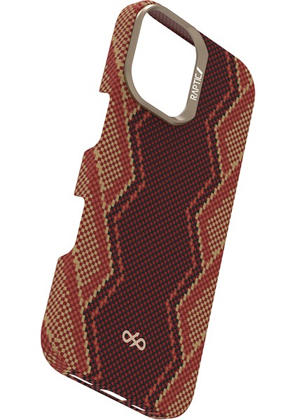 iPhone 17 Uyumlu Kılıf M-Safe Şarj Özellikli Raptic Aramid Skin Bionic Serisi Kapak Kırmızı