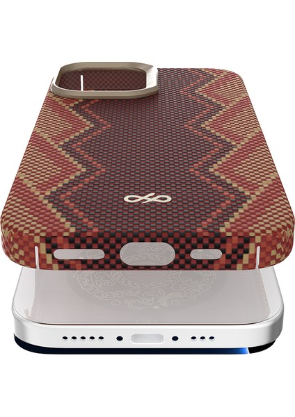 iPhone 17 Uyumlu Kılıf M-Safe Şarj Özellikli Raptic Aramid Skin Bionic Serisi Kapak Kırmızı