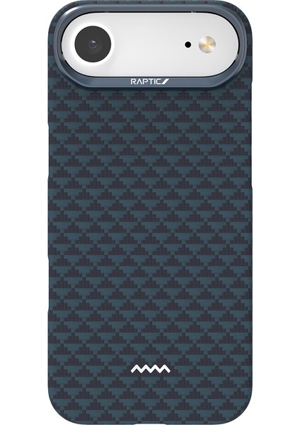 iPhone 17 Air Uyumlu Kılıf M-Safe Şarj Özellikli Raptic Aramid Skin Origin Serisi Kapak Lacivert