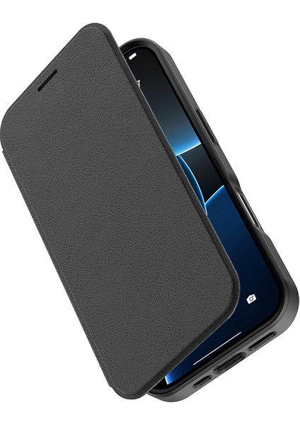 iPhone 17 Pro Uyumlu Kılıf M-Safe Şarjlı Raptic Air Folio Şeffaf Kartlıklı Kapaklı Kılıf Siyah fırsatları