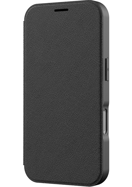 iPhone 17 Pro Uyumlu Kılıf M-Safe Şarjlı Raptic Air Folio Şeffaf Kartlıklı Kapaklı Kılıf Siyah