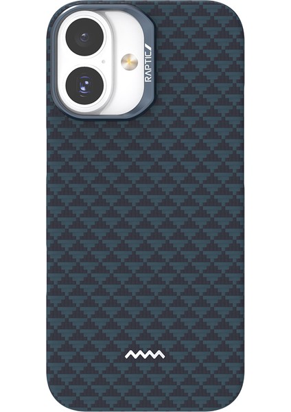 iPhone 17 Uyumlu Kılıf M-Safe Şarj Özellikli Raptic Aramid Skin Origin Serisi Kapak Lacivert