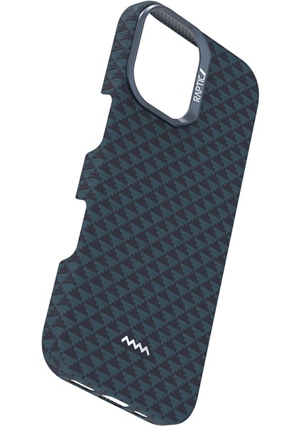 iPhone 17 Uyumlu Kılıf M-Safe Şarj Özellikli Raptic Aramid Skin Origin Serisi Kapak Lacivert