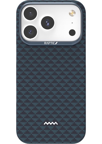 iPhone 17 Pro Uyumlu Kılıf M-Safe Şarj Özellikli Raptic Aramid Skin Origin Serisi Kapak Lacivert