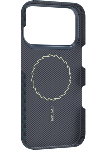 iPhone 17 Pro Uyumlu Kılıf M-Safe Şarj Özellikli Raptic Aramid Skin Origin Serisi Kapak Lacivert modelleri