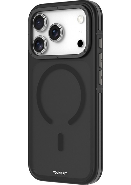 iPhone 17 Pro Max Uyumlu Kılıf M-Safe Şarj Özellikli Youngkit Rock Sand Serisi Kapak Siyah fiyatları