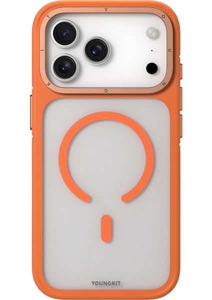iPhone 17 Pro Max Uyumlu Kılıf M-Safe Şarj Özellikli Youngkit Rock Sand Serisi Kapak Turuncu fiyatları