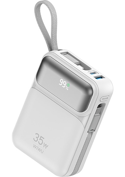 WI-P052 Galaxy Serisi Type-C Lightning Çıkışlı Taşınabilir Powerbank Pd 35W 10000MAH Beyaz