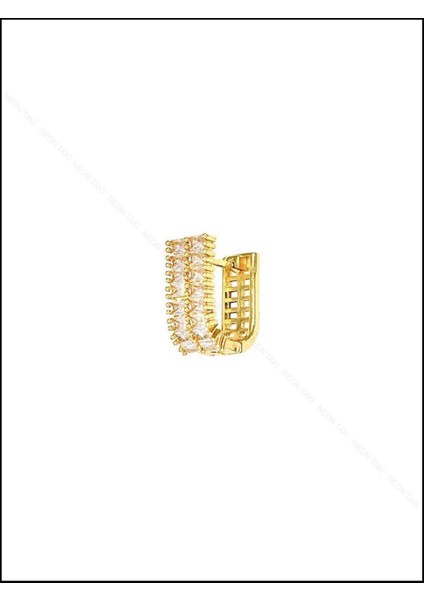 Zirkon Taşlı, Paslanmaz Çelik Küpe, Altın Renk modelleri