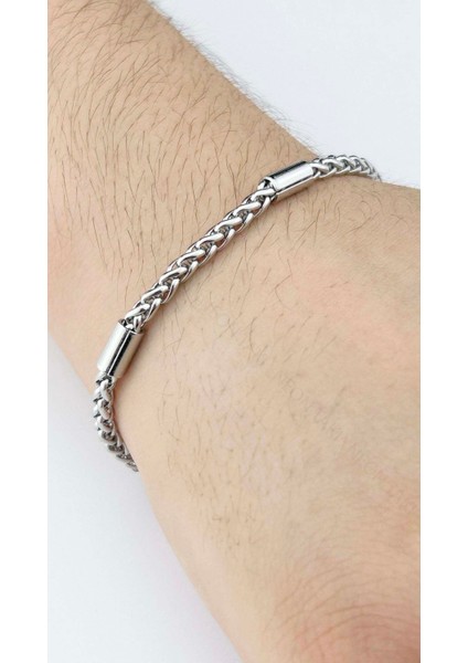 Erkek Zincir Bileklik 500, Gümüş Renk