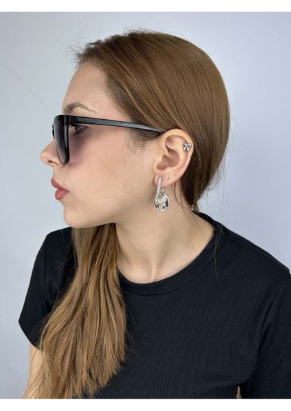 Xo Figürlü, Zirkon Taşlı, Sallantılı Model Küpe 175, Gümüş Renk fiyatları