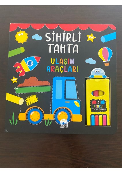 Sihirli Tahta Ulaşım Araçları 14 Sayfa Tebeşirli Kitap