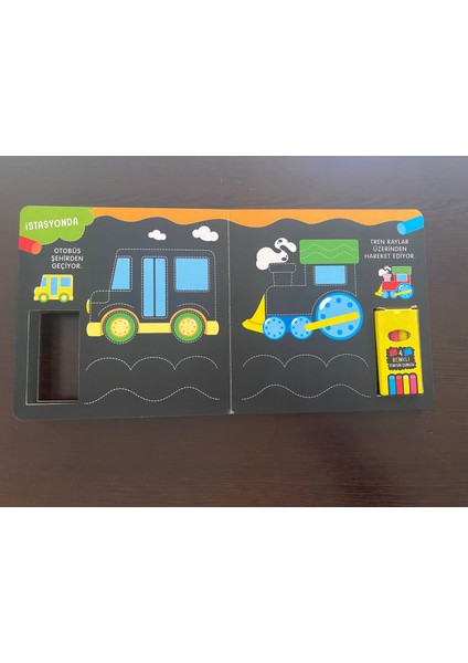 Sihirli Tahta Ulaşım Araçları 14 Sayfa Tebeşirli Kitap modelleri