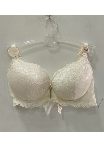 Kadın Dolgulu Dantel Detaylı K. Beyaz Sütyen - 1112
