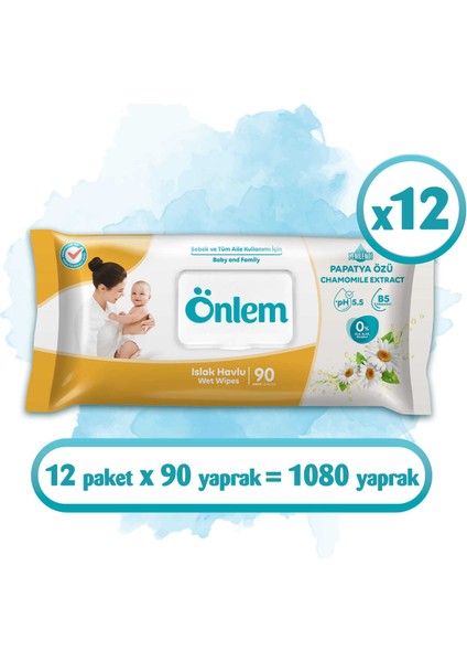 Papatyalı Islak Havlu 90X12 Adet