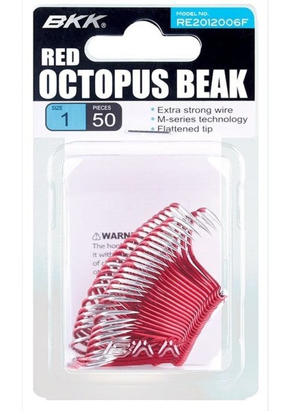 Red Octopus Beak 50 Adet Olta Iğnesi 7/0