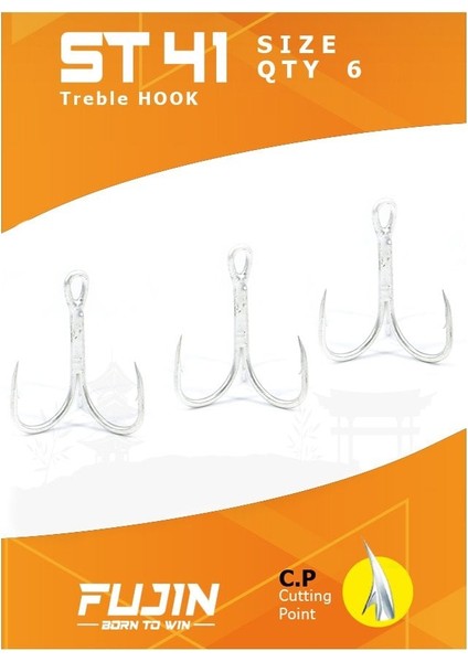 ST41 Üçlü Maket Balık Iğnesi Nickel No#2 Qty:6