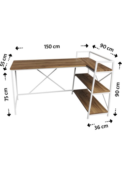 Kitaplıklı Çalışma Masası Bilgisayar Masası L Masa fırsatları