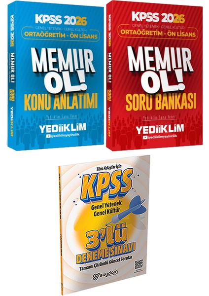 Kpss 2026 Ortaöğretim Ön Lisans Memur Ol! Konu ve Soru - 3 Deneme