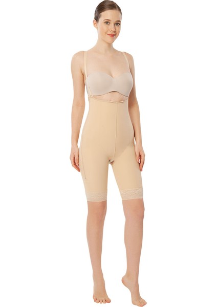 222 Fermuarlı Göğüs Altı - Diz Üstü-Sırt Destekli Liposuction Korse