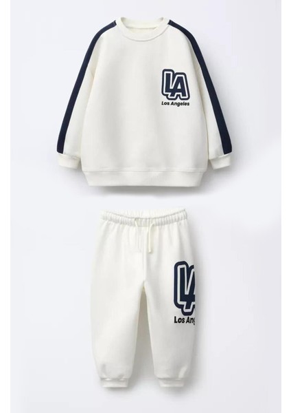 Erkek Çocuk 3 Iplik Pamuklu Kumaş Baskılı Sweatshirt ve Eşofman Altı Alt Üst Takım fiyatları