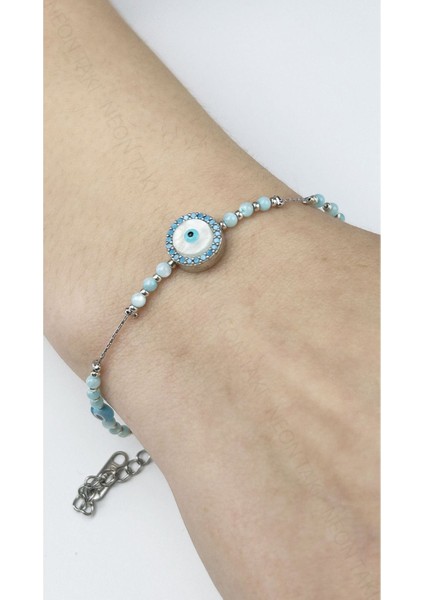Nazar Boncuğu, Mavi Taşlı, Paslanmaz Çelik Bileklik 491, Gümüş Renk fiyatları